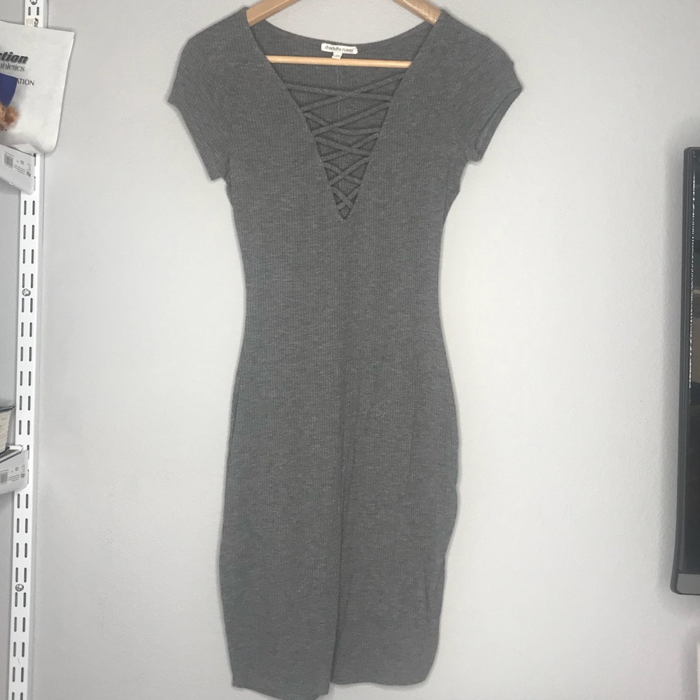 Grey Form-Fitting Dress